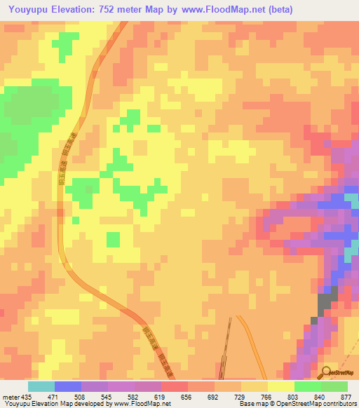 Youyupu,China Elevation Map