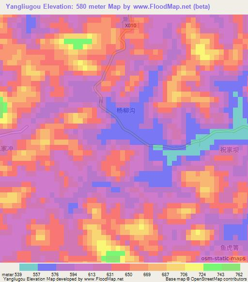 Yangliugou,China Elevation Map