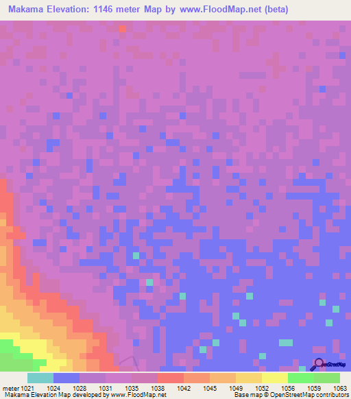 Makama,Tanzania Elevation Map