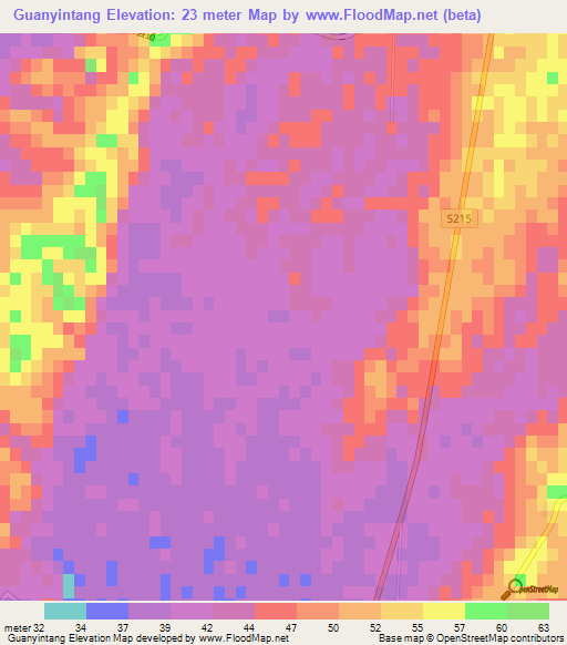 Guanyintang,China Elevation Map