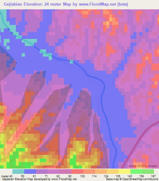 Gejiabian,China Elevation Map