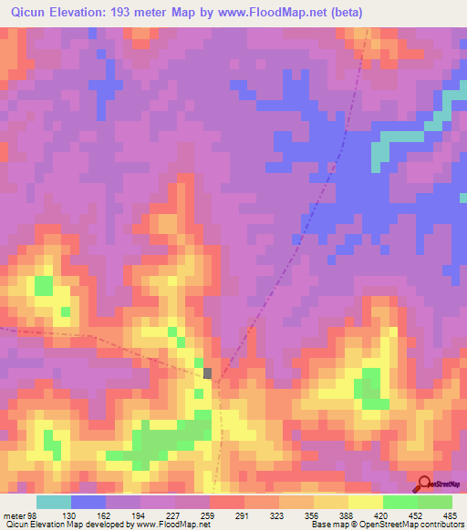 Qicun,China Elevation Map