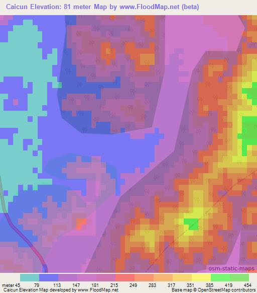 Caicun,China Elevation Map