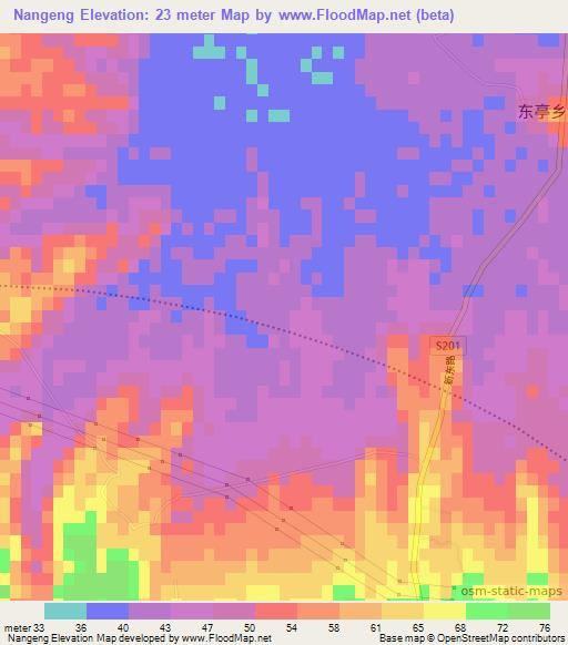 Nangeng,China Elevation Map