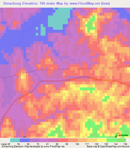 Simachong,China Elevation Map