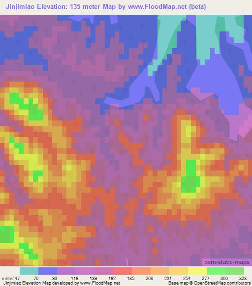 Jinjimiao,China Elevation Map