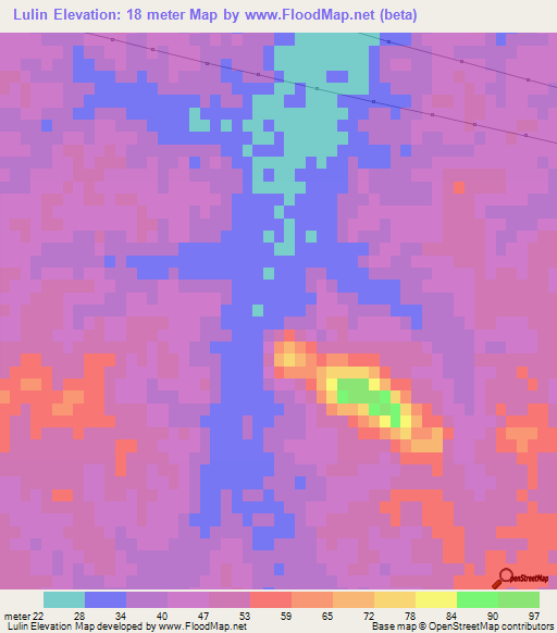 Lulin,China Elevation Map