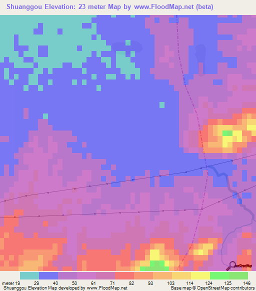 Shuanggou,China Elevation Map