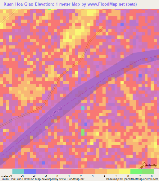 Xuan Hoa Giao,Vietnam Elevation Map