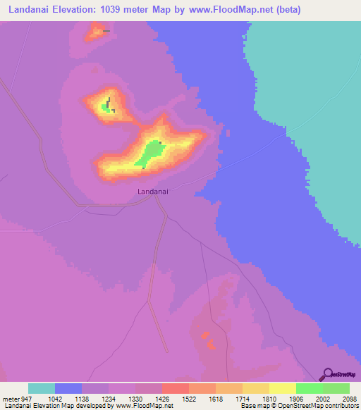 Landanai,Tanzania Elevation Map