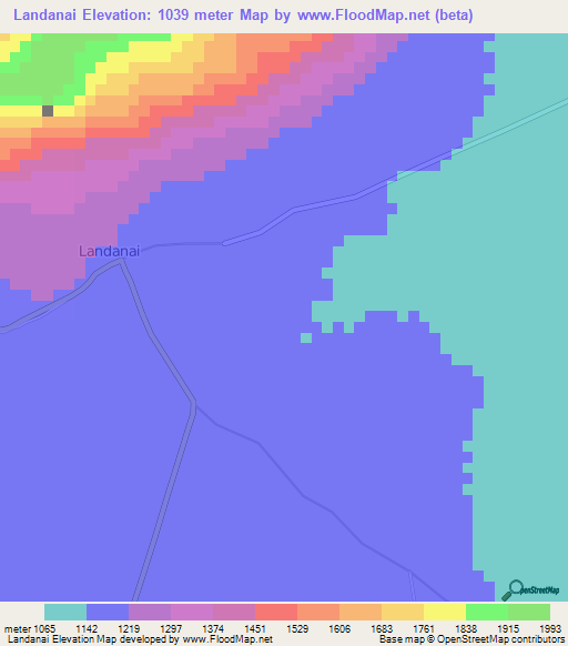 Landanai,Tanzania Elevation Map