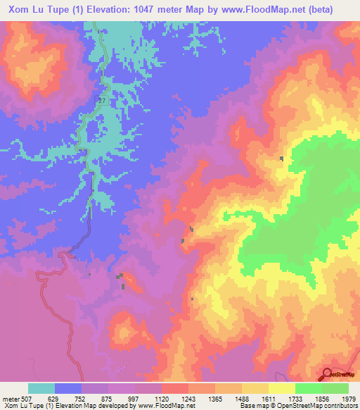 Xom Lu Tupe (1),Vietnam Elevation Map