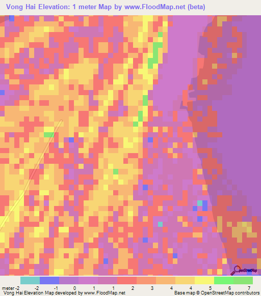 Vong Hai,Vietnam Elevation Map