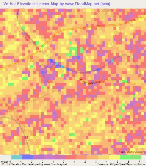 Vo Hoi,Vietnam Elevation Map