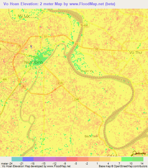 Vo Hoan,Vietnam Elevation Map