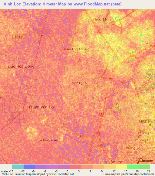 Vinh Loc,Vietnam Elevation Map