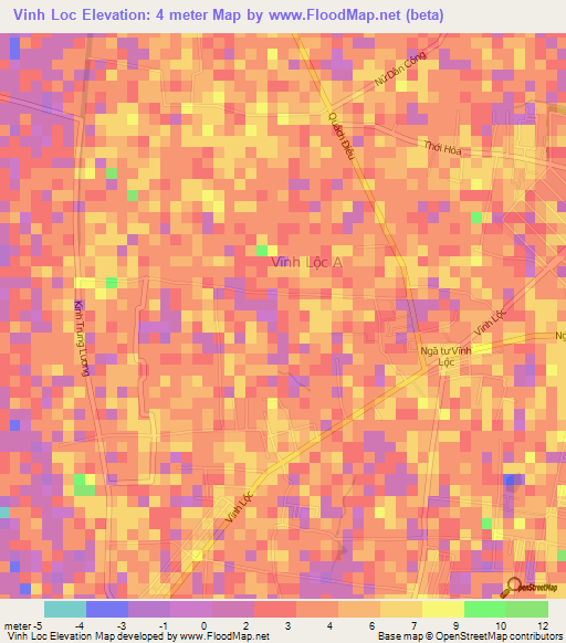 Vinh Loc,Vietnam Elevation Map