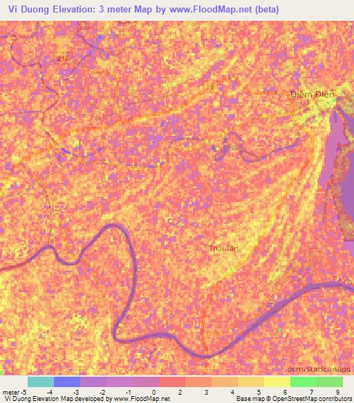 Vi Duong,Vietnam Elevation Map