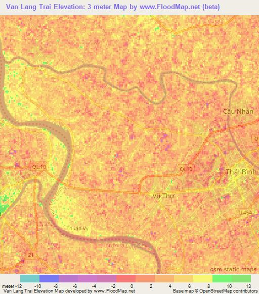 Van Lang Trai,Vietnam Elevation Map