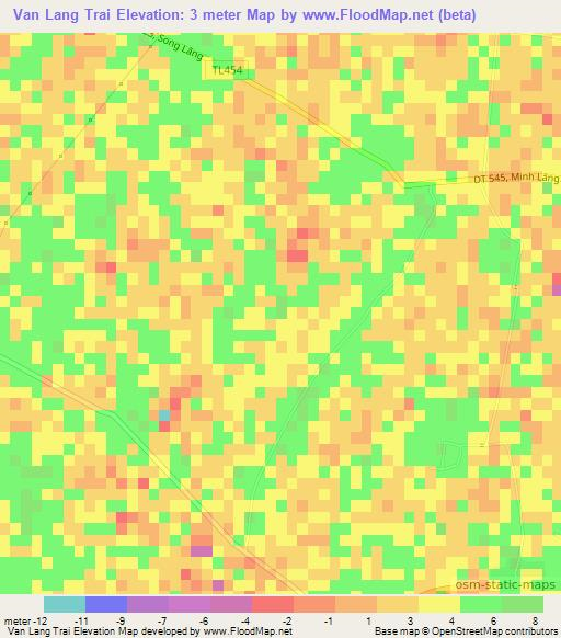 Van Lang Trai,Vietnam Elevation Map