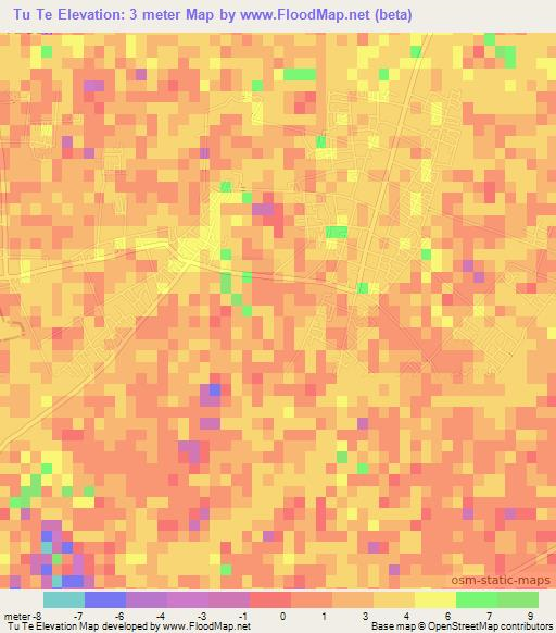 Tu Te,Vietnam Elevation Map