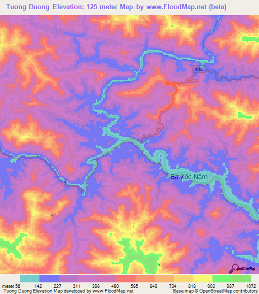 Tuong Duong,Vietnam Elevation Map