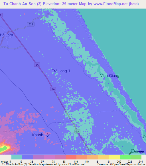 Tu Chanh An Son (2),Vietnam Elevation Map