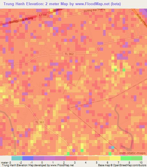 Trung Hanh,Vietnam Elevation Map