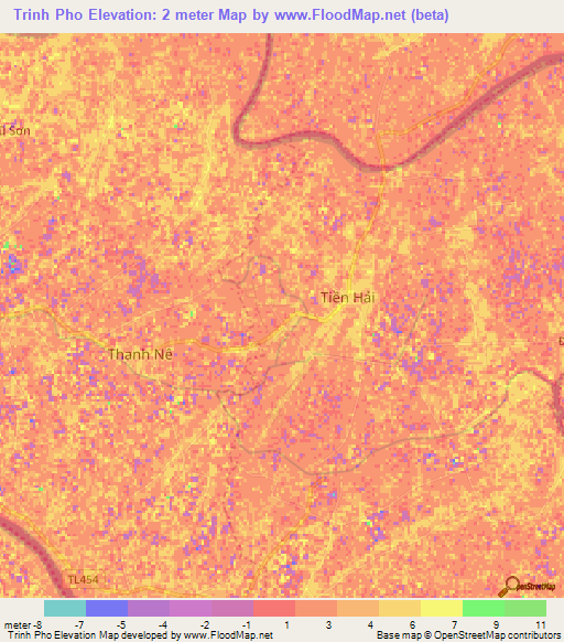 Trinh Pho,Vietnam Elevation Map