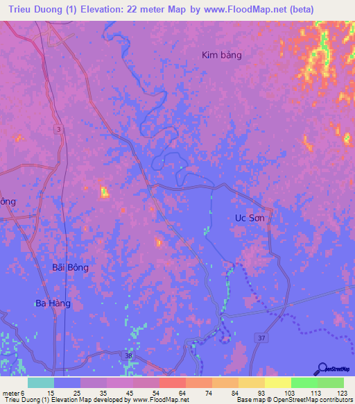 Trieu Duong (1),Vietnam Elevation Map