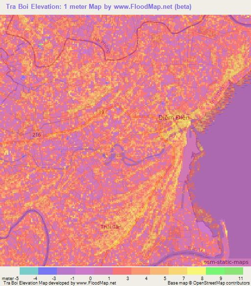 Tra Boi,Vietnam Elevation Map