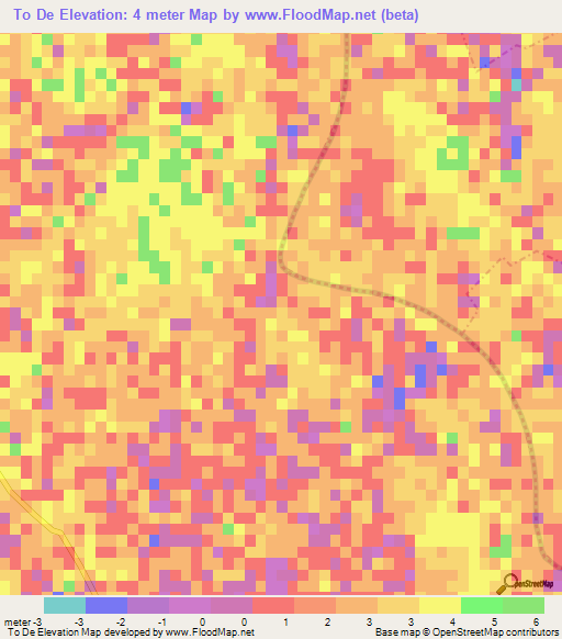 To De,Vietnam Elevation Map
