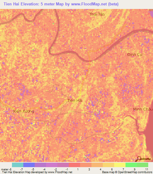 Tien Hai,Vietnam Elevation Map