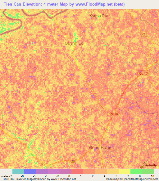 Tien Can,Vietnam Elevation Map