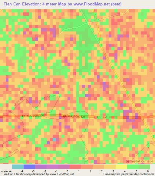 Tien Can,Vietnam Elevation Map