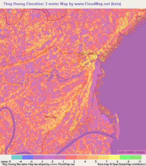 Thuy Duong,Vietnam Elevation Map