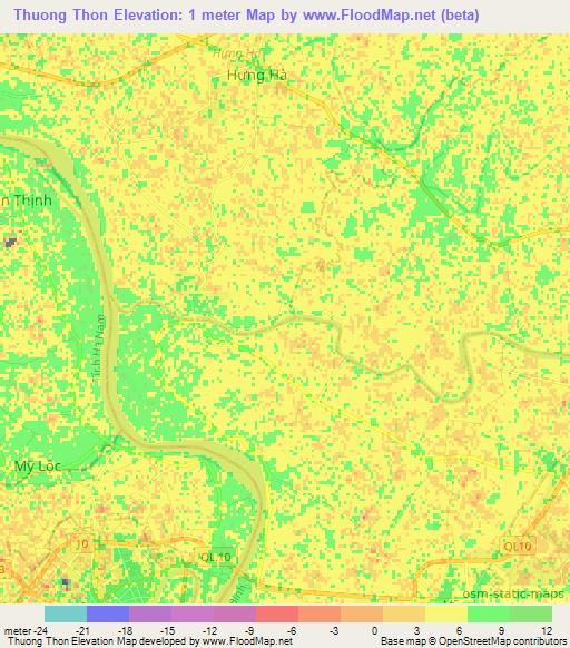 Thuong Thon,Vietnam Elevation Map