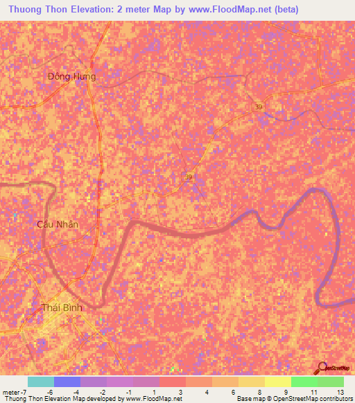 Thuong Thon,Vietnam Elevation Map