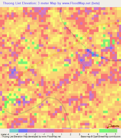 Thuong Liet,Vietnam Elevation Map