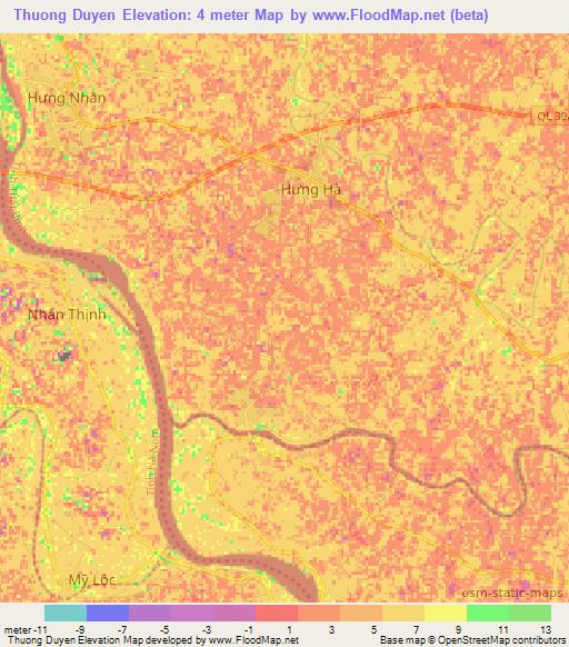 Thuong Duyen,Vietnam Elevation Map