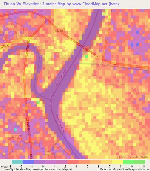 Thuan Vy,Vietnam Elevation Map