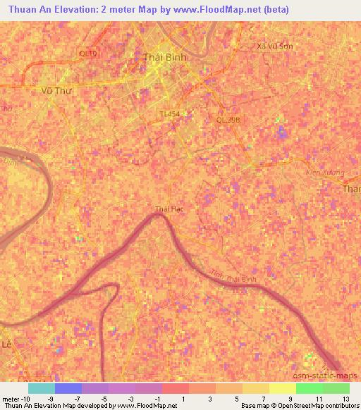Thuan An,Vietnam Elevation Map