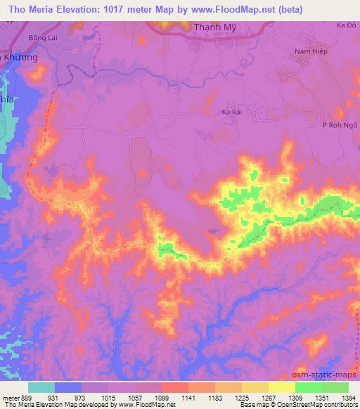 Tho Meria,Vietnam Elevation Map
