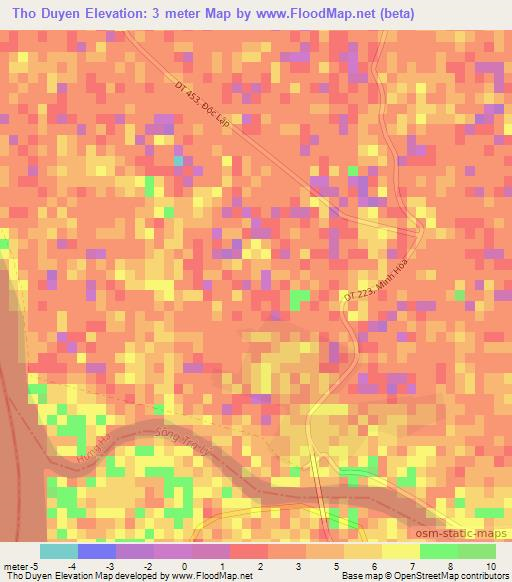 Tho Duyen,Vietnam Elevation Map