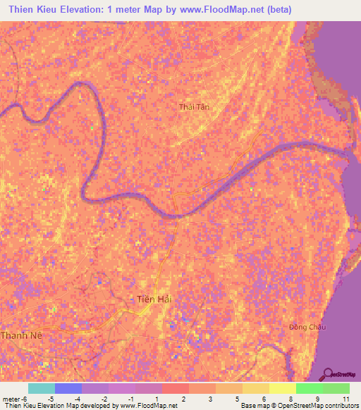 Thien Kieu,Vietnam Elevation Map