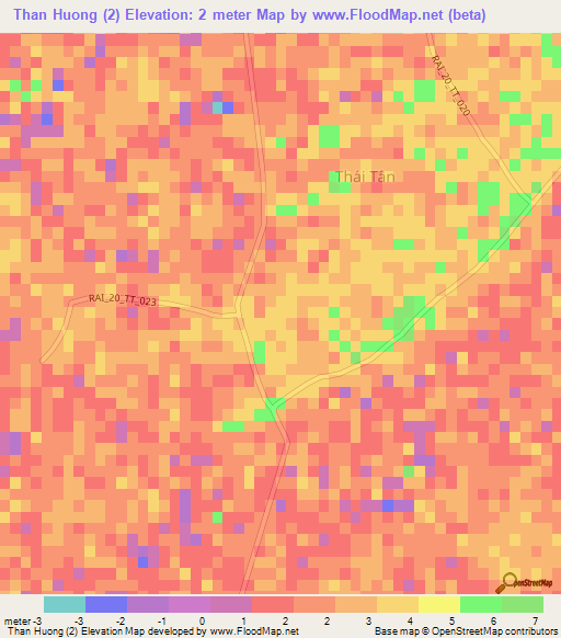 Than Huong (2),Vietnam Elevation Map