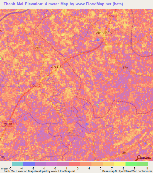 Thanh Mai,Vietnam Elevation Map