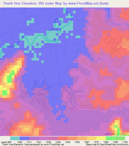Thanh Hoa,Vietnam Elevation Map