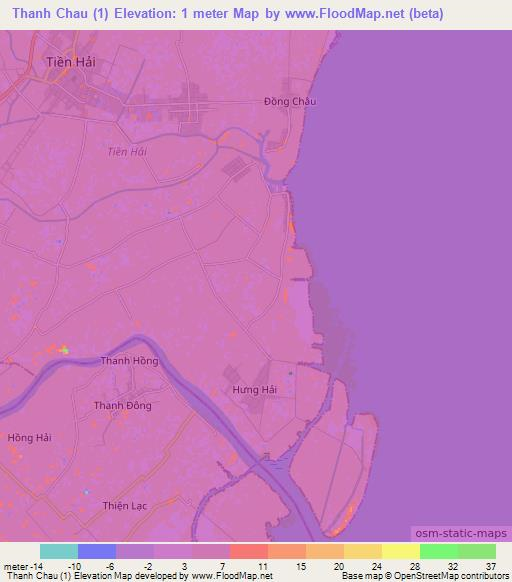 Thanh Chau (1),Vietnam Elevation Map