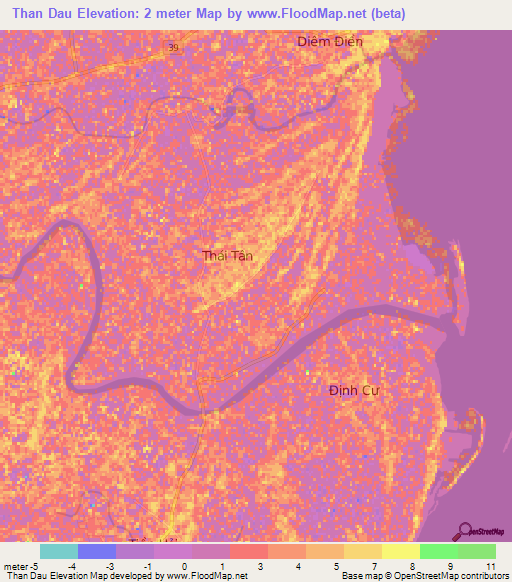 Than Dau,Vietnam Elevation Map